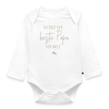 Du bist der beste Papa der Welt - Baby Bio-Langarm-Body - Weiß - Vorne