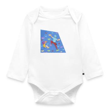 Wall Climbing Bouldering - Organic Longsleeve Baby Bodysuit - white - Front