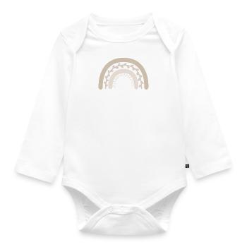 Regenbogen in Beige - Kleines Wunder - Baby Bio-Langarm-Body - Weiß - Vorne