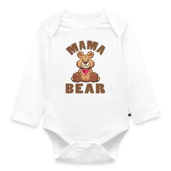 Mama Bear - Baby Bio-Langarm-Body - Weiß - Vorne