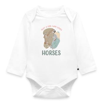 Just A Girl Who Loves Horses Funny Horse Lover - Baby Bio-Langarm-Body - Weiß - Vorne
