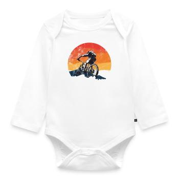 Waden statt Laden Fahrrad E-Bike Radtrikot - Baby Bio-Langarm-Body - Weiß - Vorne
