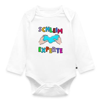 Schleim Experte Fluffy Drizzly Cloud Texture Buble - Baby Bio-Langarm-Body - Weiß - Vorne