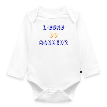 L'EURE DU BONHEUR - Citation département de l'Eure - Body Bébé bio manches longues - blanc - Devant
