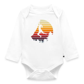 Vintage Sport Climbing Rock Climbing - Organic Longsleeve Baby Bodysuit - white - Front