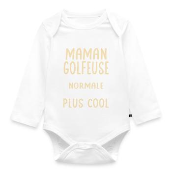 J'ai une maman golfeuse plus cool - Body Bébé bio manches longues - blanc - Devant