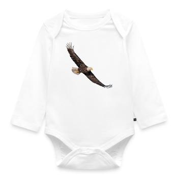 Bald Eagle - Organic Longsleeve Baby Bodysuit - white - Front