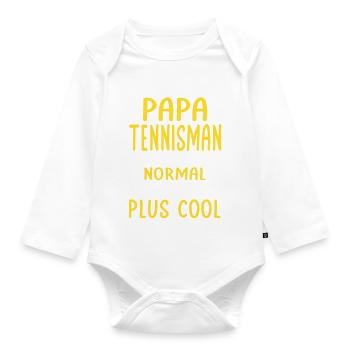 J'ai un papa tennisman plus cool - Body Bébé bio manches longues - blanc - Devant