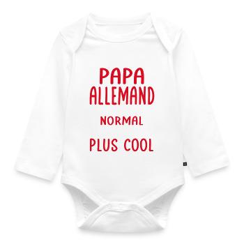 J'ai un papa Allemand plus cool - Body Bébé bio manches longues - blanc - Devant
