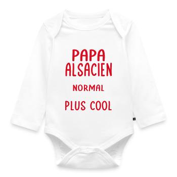 J'ai un papa Alsacien plus cool - Body Bébé bio manches longues - blanc - Devant