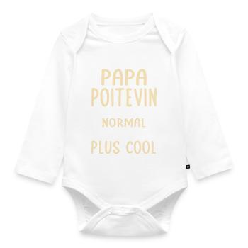 J'ai un papa Poitevin plus cool - Body Bébé bio manches longues - blanc - Devant