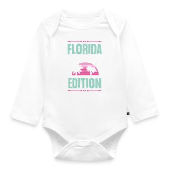Édition Florida Party - Body Bébé bio manches longues - blanc - Devant