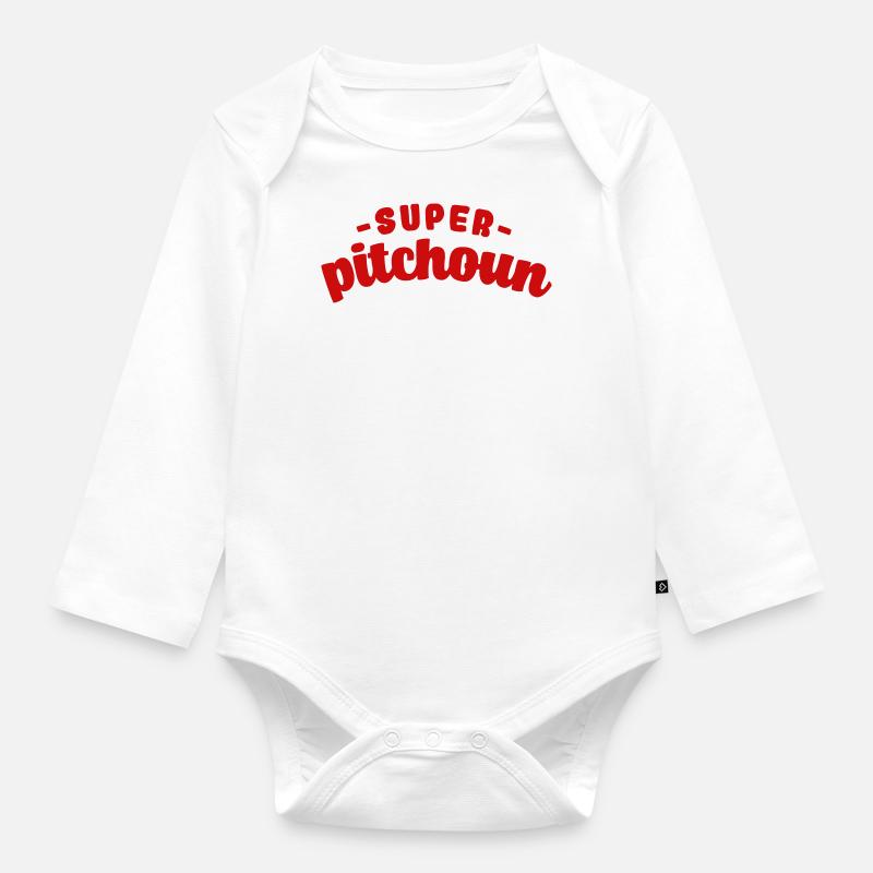 Super pitchoun Petit enfant - Body Bébé bio manches longues - blanc