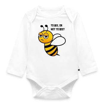 Bee Confused Funny Graphic - Organic Longsleeve Baby Bodysuit - white - Front