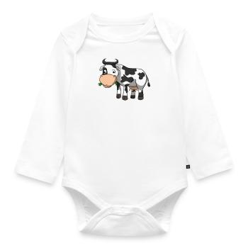 Crazy Cow Lady Cows Farmer Farmer - Organic Longsleeve Baby Bodysuit - white - Front
