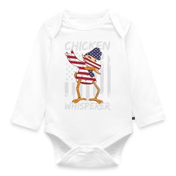 Hühnerflüsterer Chicken Whisperer - Organic Longsleeve Baby Bodysuit - white - Front