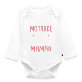 Future motarde - Comme maman - Cadeau humour - Body Bébé bio manches longues - blanc - Devant