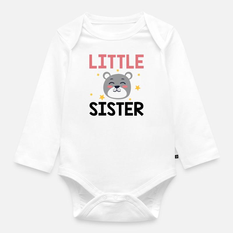 Petite sœur - Body Bébé bio manches longues - blanc