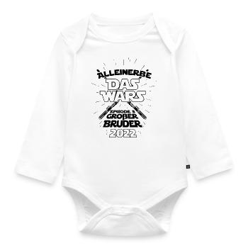 Alleinerbe das wars Episode 2 Großer Bruder 2022 - Baby Bio-Langarm-Body - Weiß - Vorne