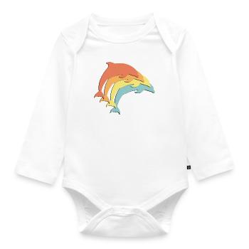 Delfin - Baby Bio-Langarm-Body - Weiß - Vorne