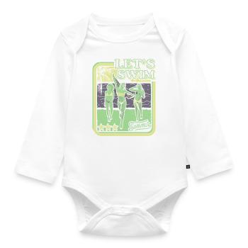LETS SWIM - BIKINI GIRL - RETRO SUMMER HOLIDAY - Organic Longsleeve Baby Bodysuit - white - Front