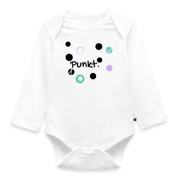 Punkt, purplemint Dots - Baby Bio-Langarm-Body - Weiß - Vorne