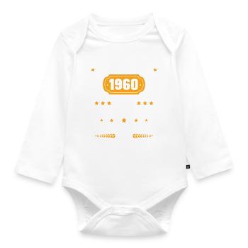 Cadeau D'anniversaire Rétro 62 Ans Novembre 1960 - Body Bébé bio manches longues - blanc - Devant