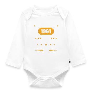 Cadeau D'anniversaire Rétro 61 Ans Novembre 1961 - Body Bébé bio manches longues - blanc - Devant