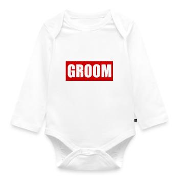 Team groom - Body Bébé bio manches longues - blanc - Devant