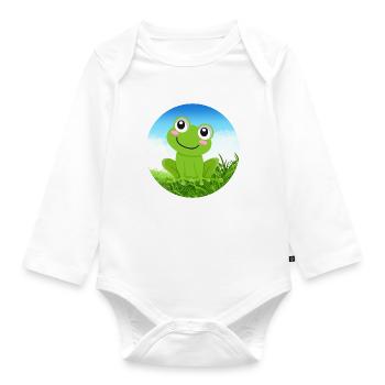 Grenouille - Body Bébé bio manches longues - blanc - Devant
