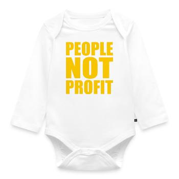 People not profit - Body Bébé bio manches longues - blanc - Devant
