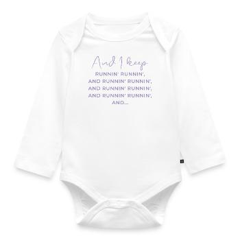 Human Design Generator "Running!" - Baby Bio-Langarm-Body - Weiß - Vorne