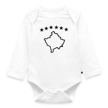 Kosovo - Organic Longsleeve Baby Bodysuit - white - Front
