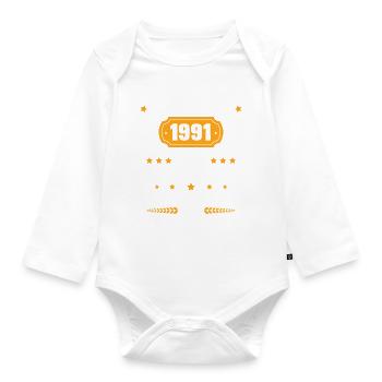 Cadeau D'anniversaire Rétro 31 Ans Décembre 1991 - Body Bébé bio manches longues - blanc - Devant