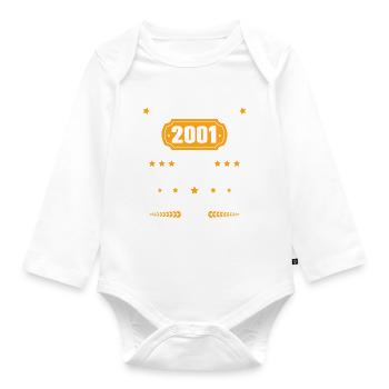 Cadeau D'anniversaire Rétro 21 Ans Décembre 2001 - Body Bébé bio manches longues - blanc - Devant