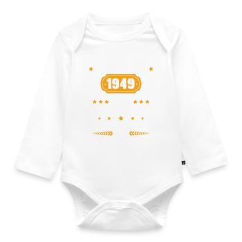 Cadeau D'anniversaire Rétro 73 Ans Décembre 1949 - Body Bébé bio manches longues - blanc - Devant