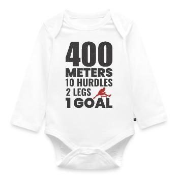 Hurdles Hurdling Hurdler Running Runner Athletes - Organic Longsleeve Baby Bodysuit - white - Front