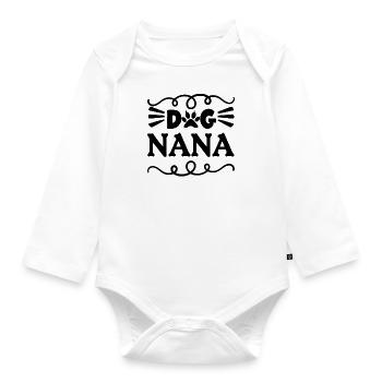 Hunde Oma - Baby Bio-Langarm-Body - Weiß - Vorne