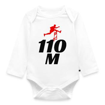 Hurdles Hurdling Hurdler Running Runner Athletes - Organic Longsleeve Baby Bodysuit - white - Front