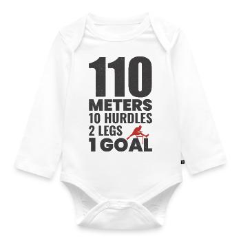 Hurdles Hurdling Hurdler Running Runner Athletes - Organic Longsleeve Baby Bodysuit - white - Front