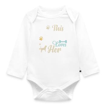Cette fille aime son Beagle Drôle Beagle Propriétaire de chien - Body Bébé bio manches longues - blanc - Devant