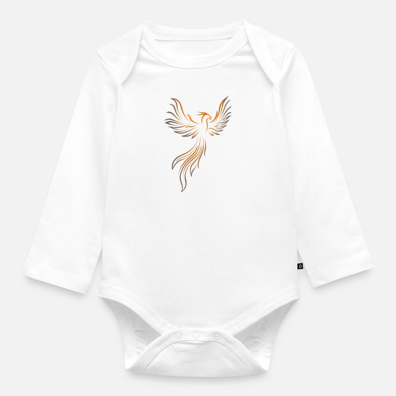 Feuervogel Phoenix - Baby Bio-Langarm-Body - Weiß