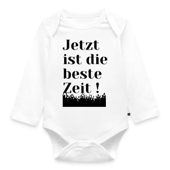 Jetzt , nicht morgen - Baby Bio-Langarm-Body - Weiß - Vorne