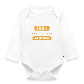 Cadeau D'anniversaire 28 Ans Décembre 1994 Rétro - Body Bébé bio manches longues - blanc - Devant