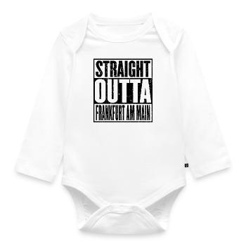 Straight Outta Frankfurt Am Main Vintage - Organic Longsleeve Baby Bodysuit - white - Front