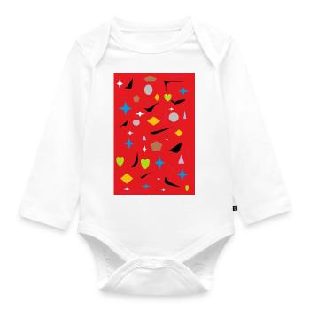 Bunte Figuren - Baby Bio-Langarm-Body - Weiß - Vorne