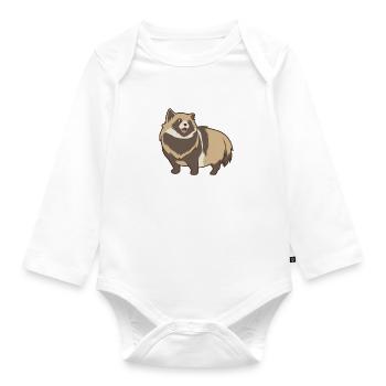 Chien raton laveur Kawaii - Body Bébé bio manches longues - blanc - Devant