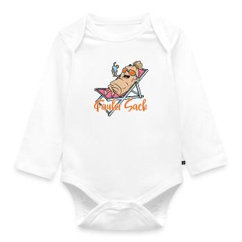 Fauler Sack - Baby Bio-Langarm-Body - Weiß - Vorne