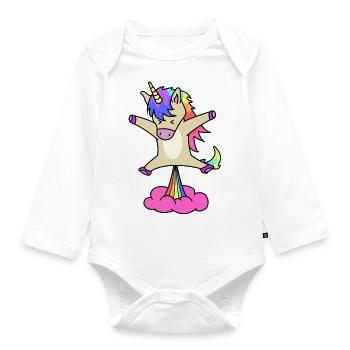 Mon dessin de licorne - Body Bébé bio manches longues - blanc - Devant
