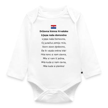 Državna himna Hrvatske: Lijepa naša domovino - Organic Longsleeve Baby Bodysuit - white - Front